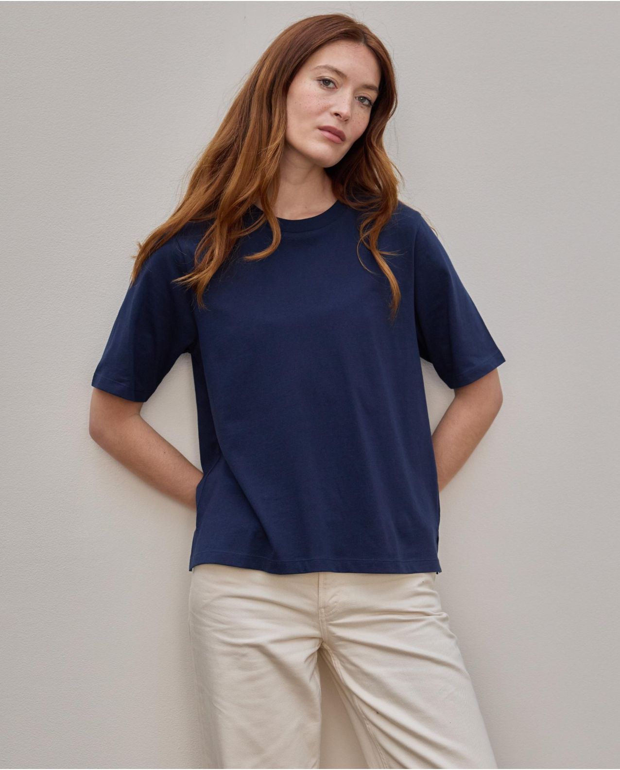 Tee shirt col rond marine