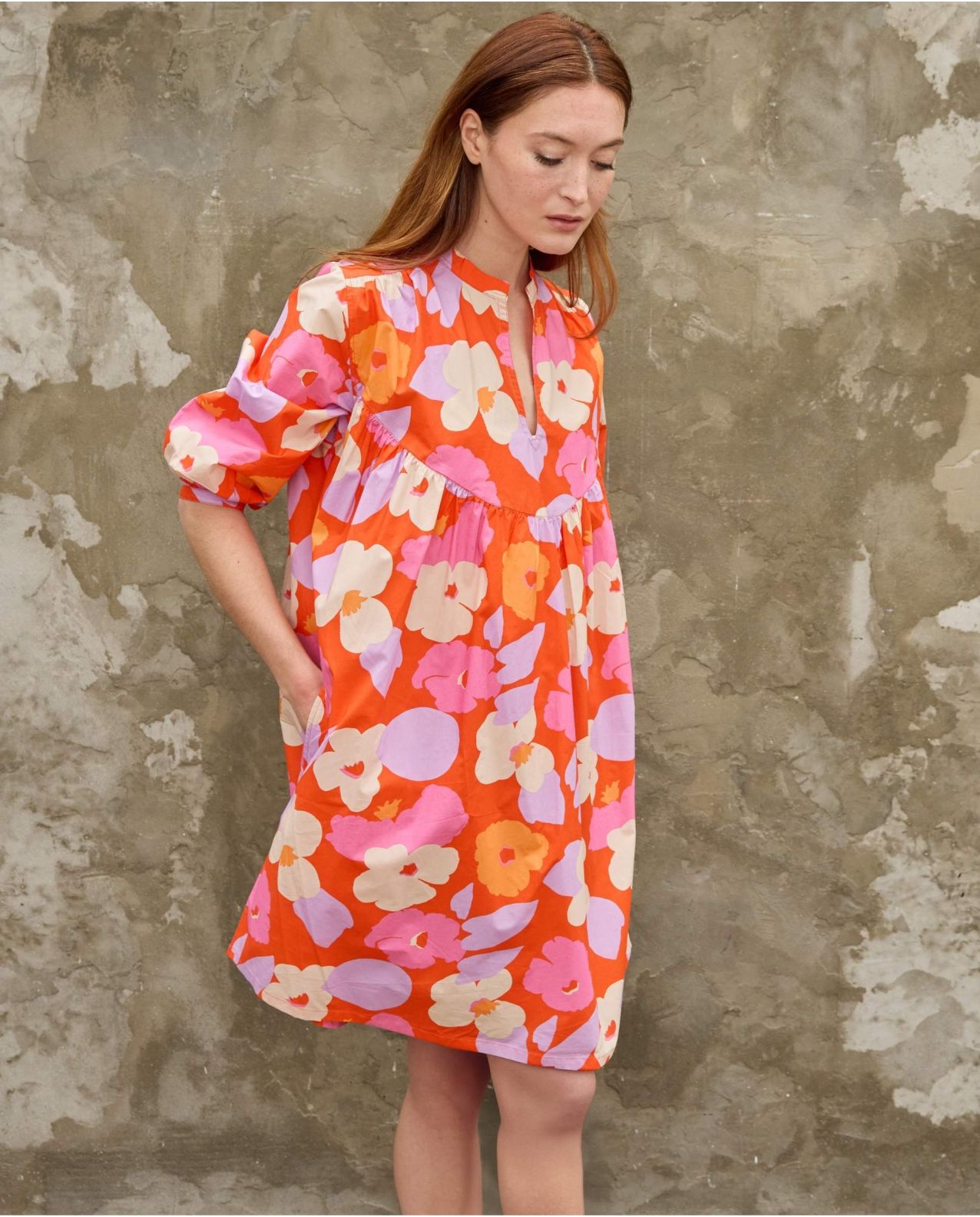Robe ample manches bouffantes en tissu Liberty Verve Pop