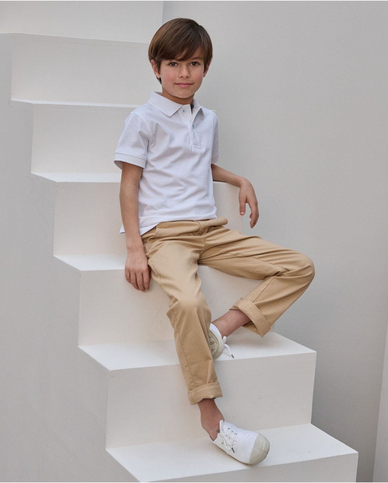 Polo jersey manches courtes blanc