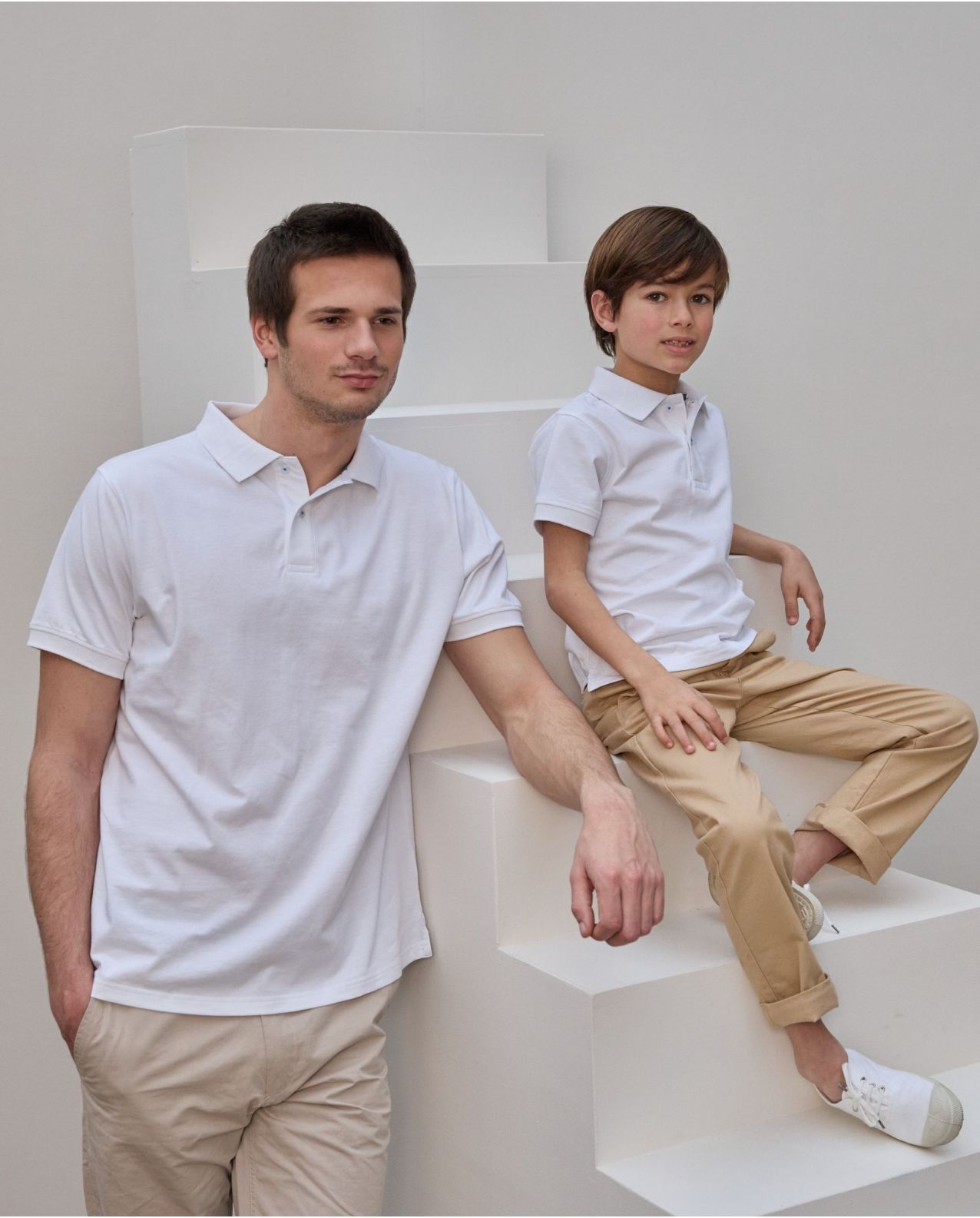 Polo jersey manches courtes blanc