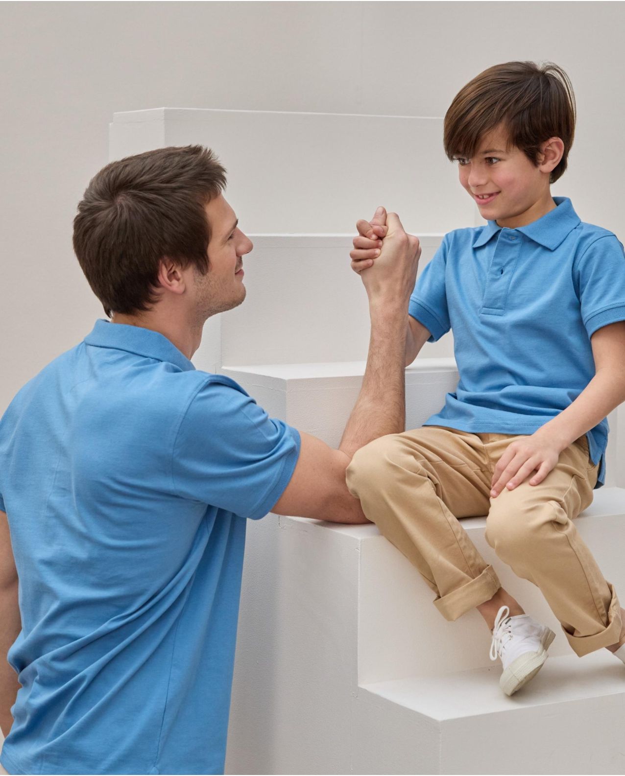 Polo jersey manches courtes bleu