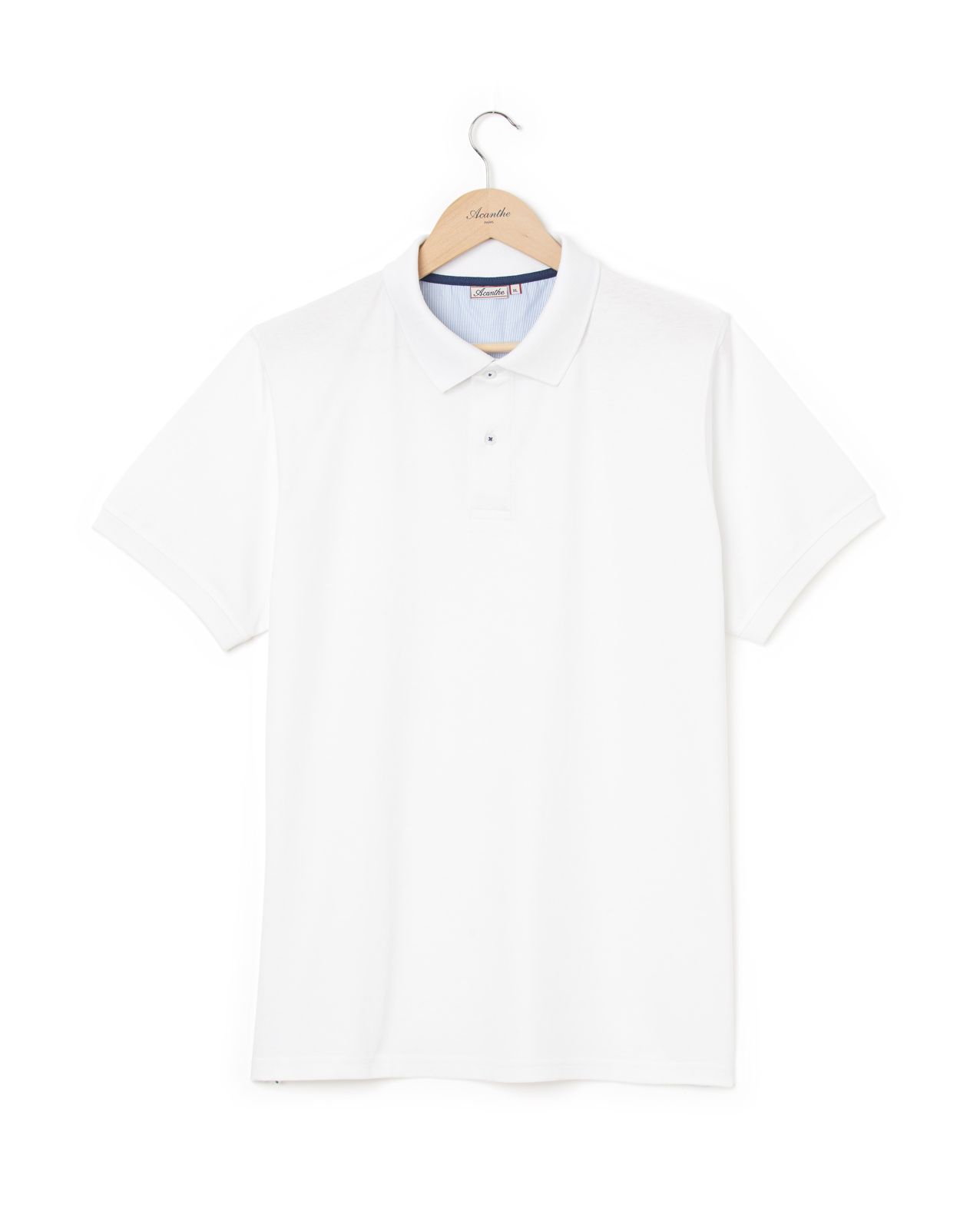Polo jersey manches courtes blanc