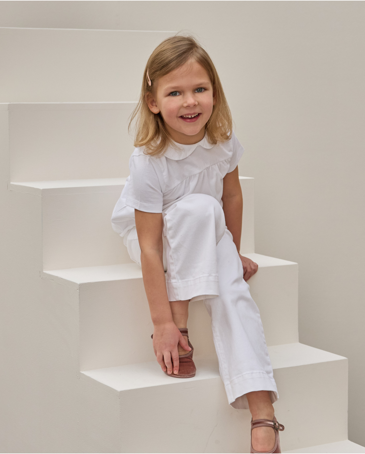 T-shirt blanc col rond blanc