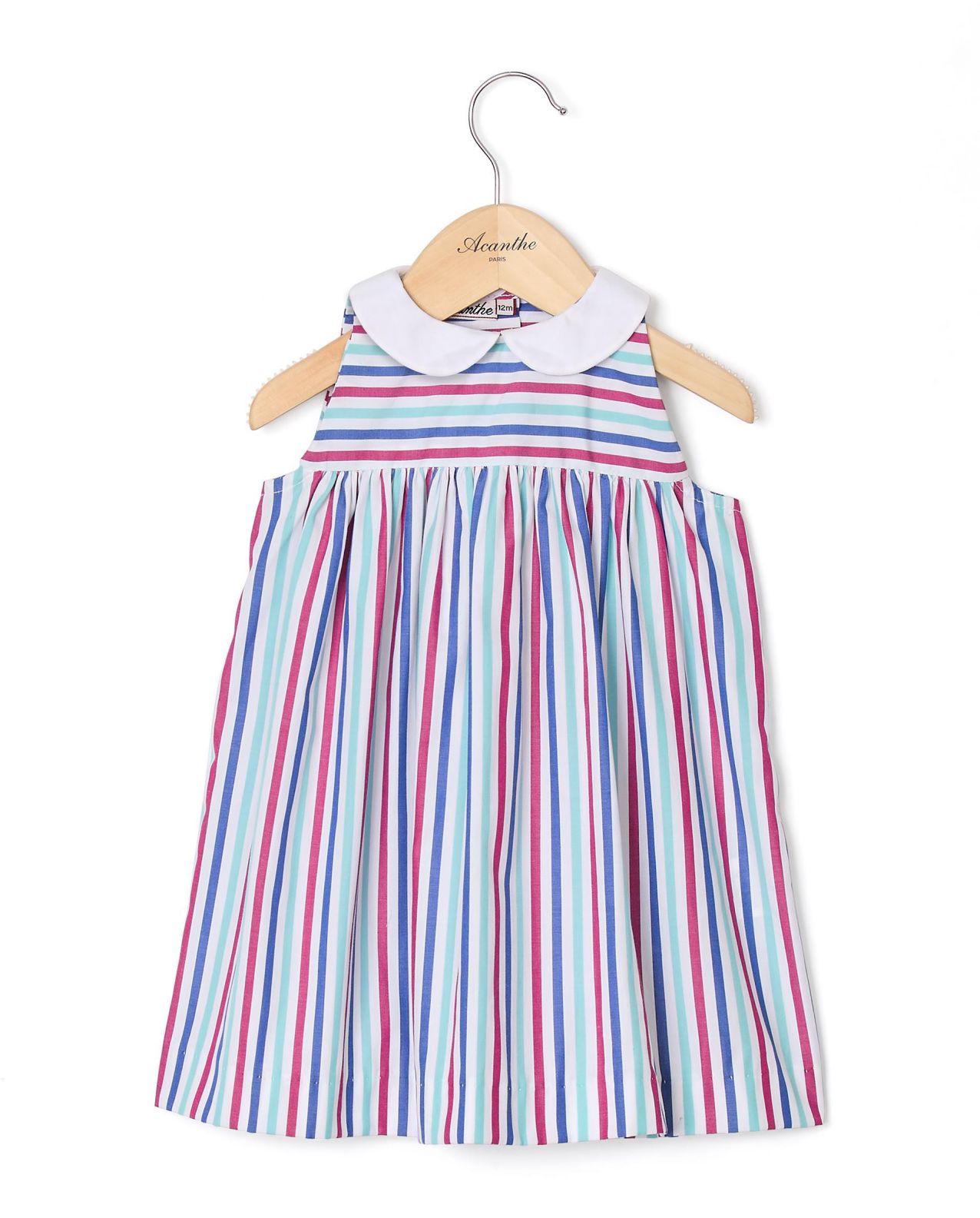 Robe emmanchure américaine rayure multicolore