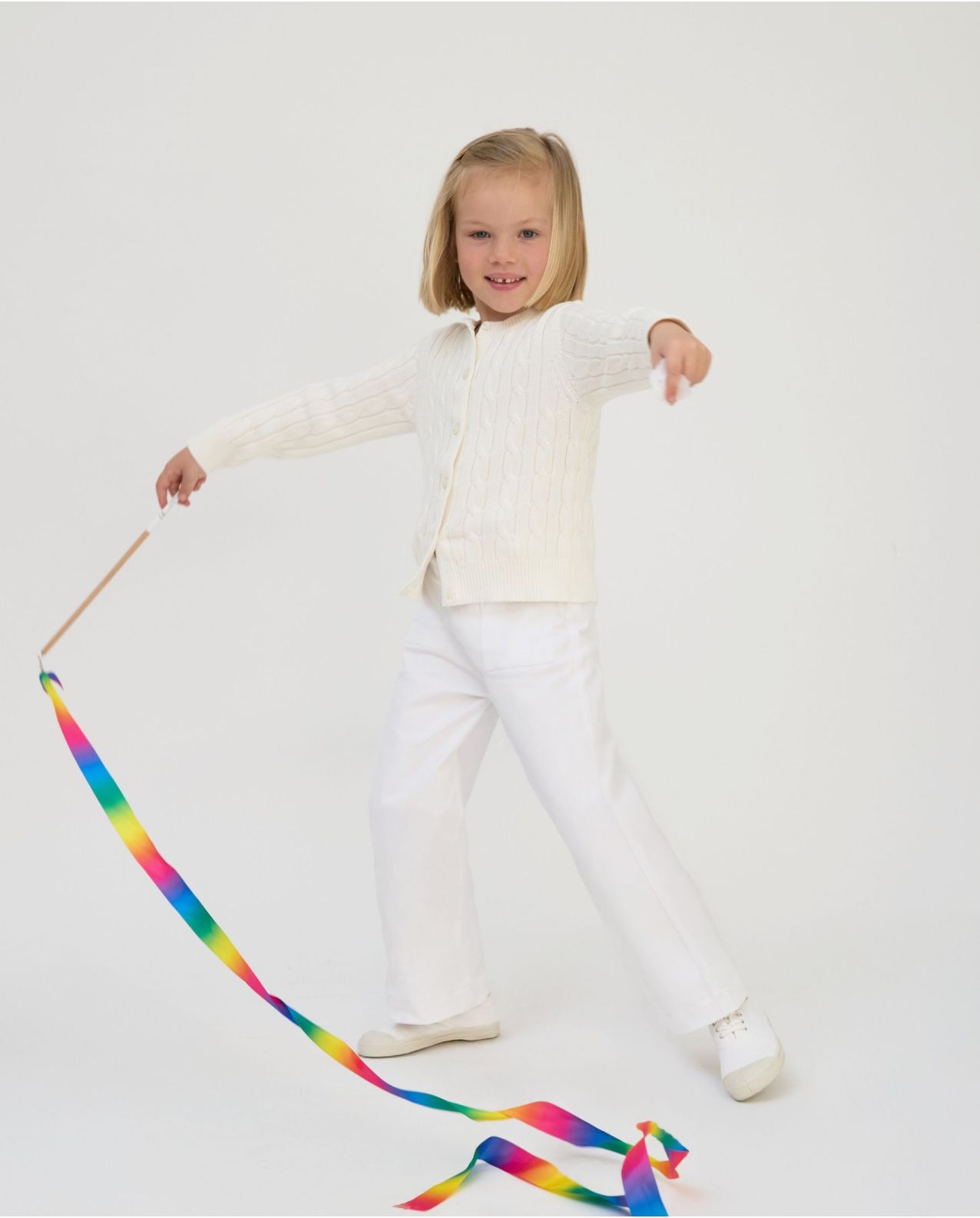 Pantalon large twill blanc