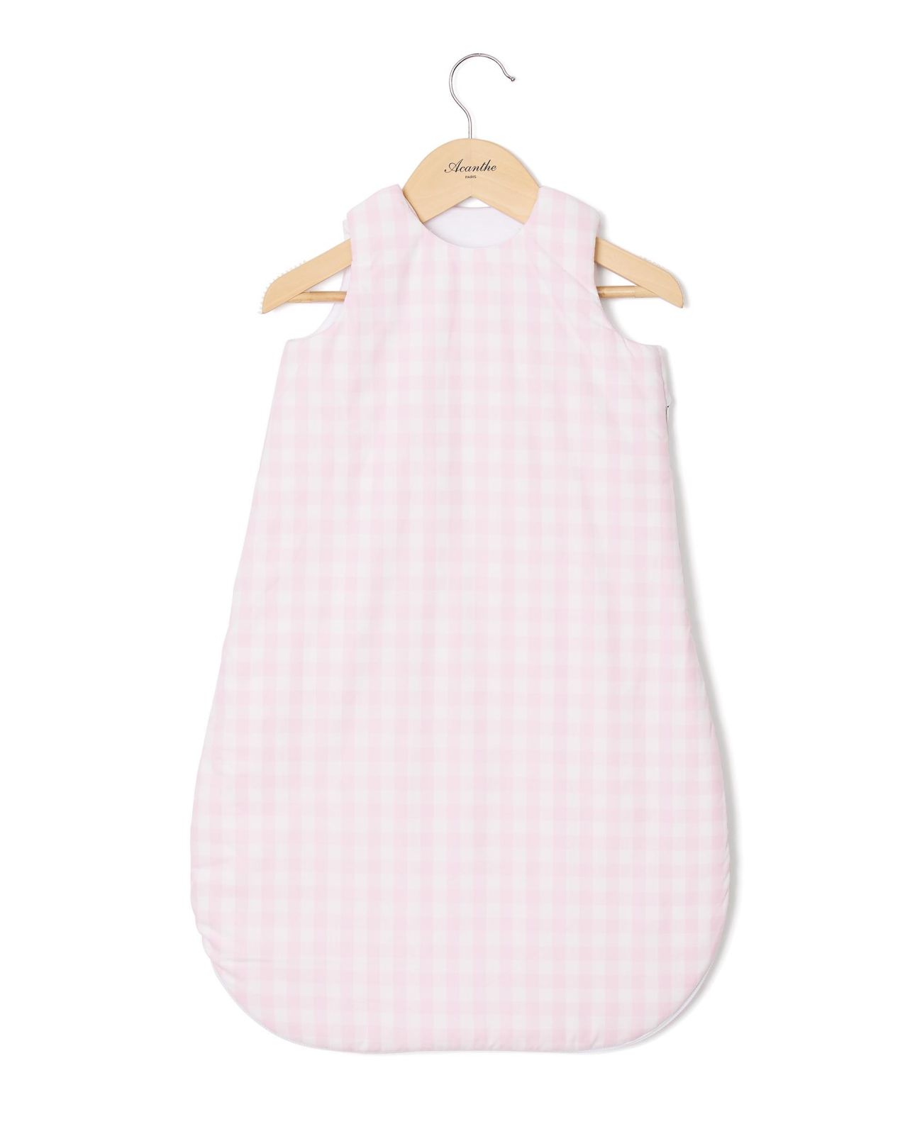 Gigoteuse sans manches gros vichy rose pâle