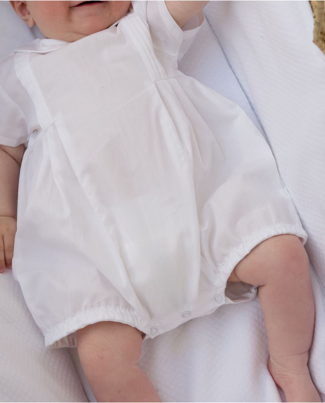 Barboteuse col carré blanc 