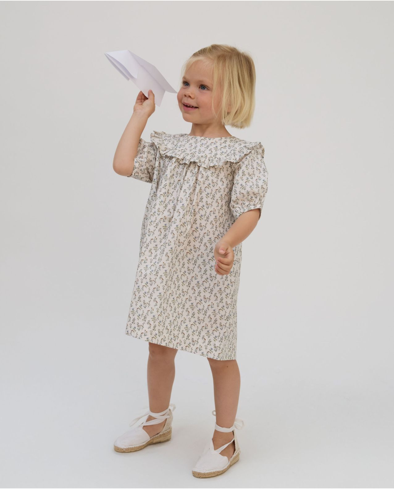 Robe plastron devant  imprimé petite fleur