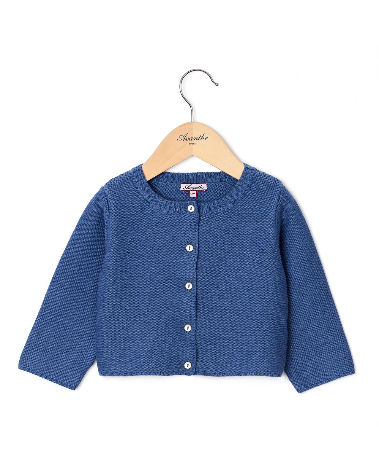 Cardigan point mousse bleu