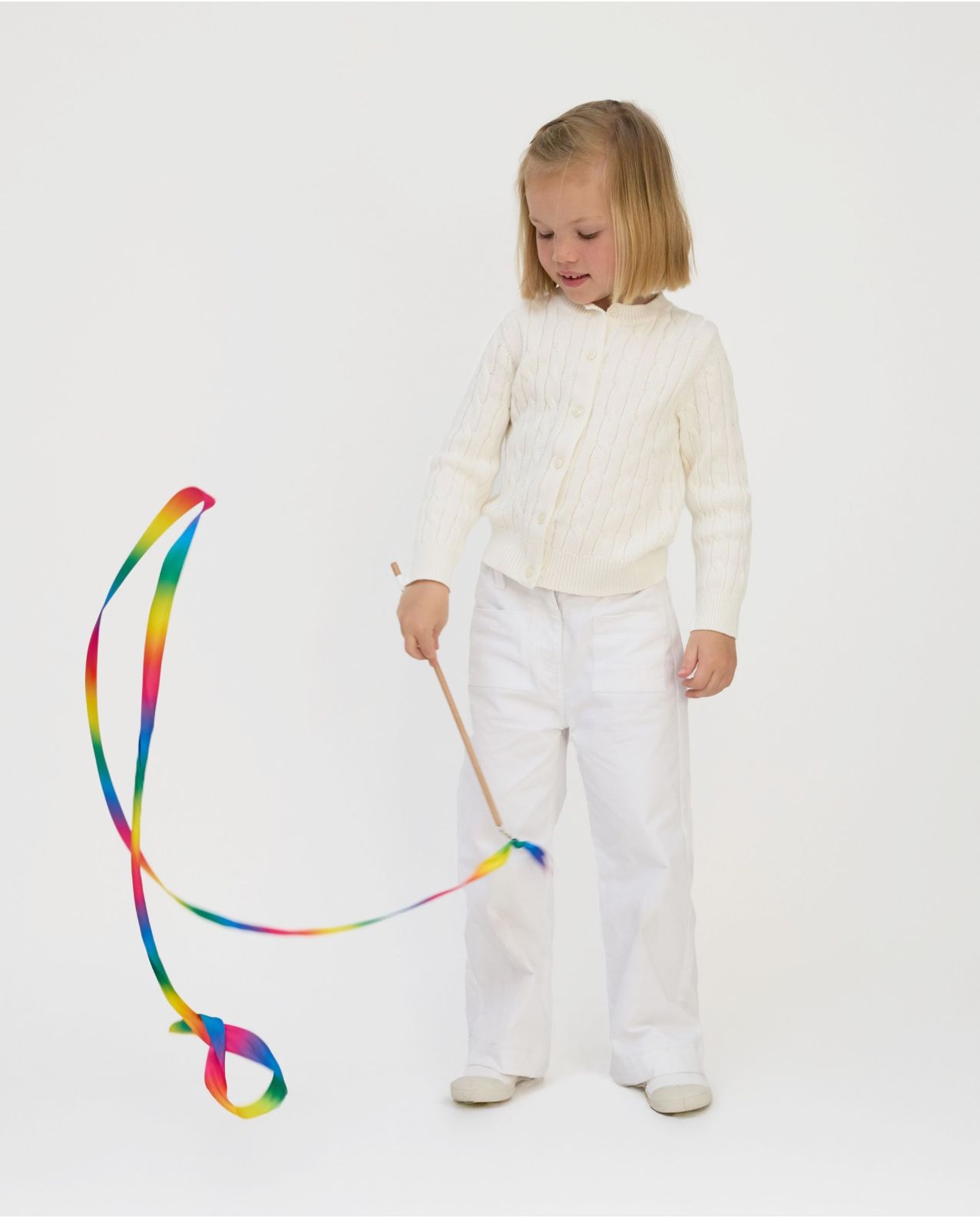 Pantalon large twill blanc