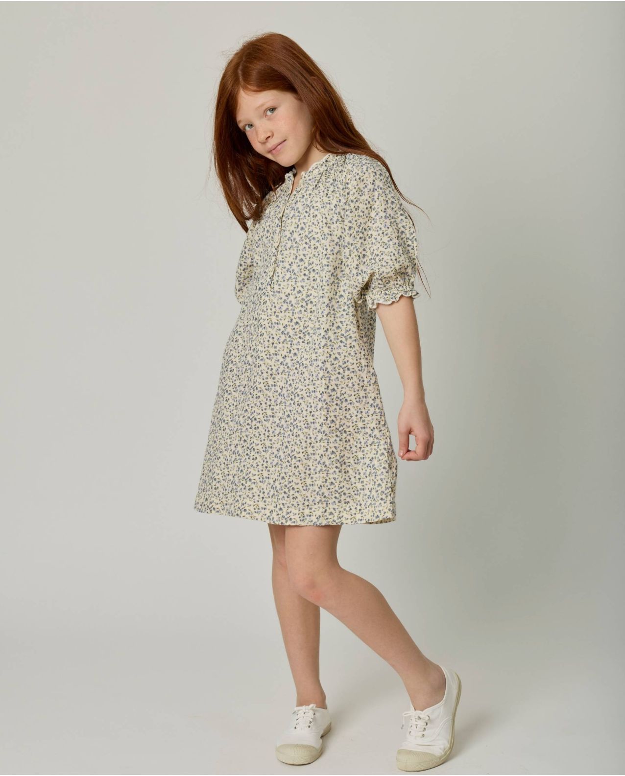 robe manches bouffantes gaze de coton 