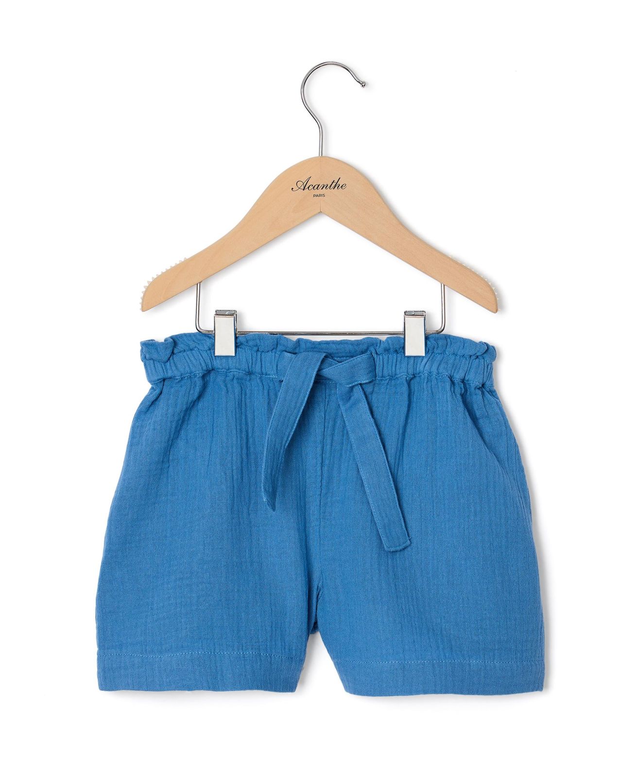 short gaze de coton bleu