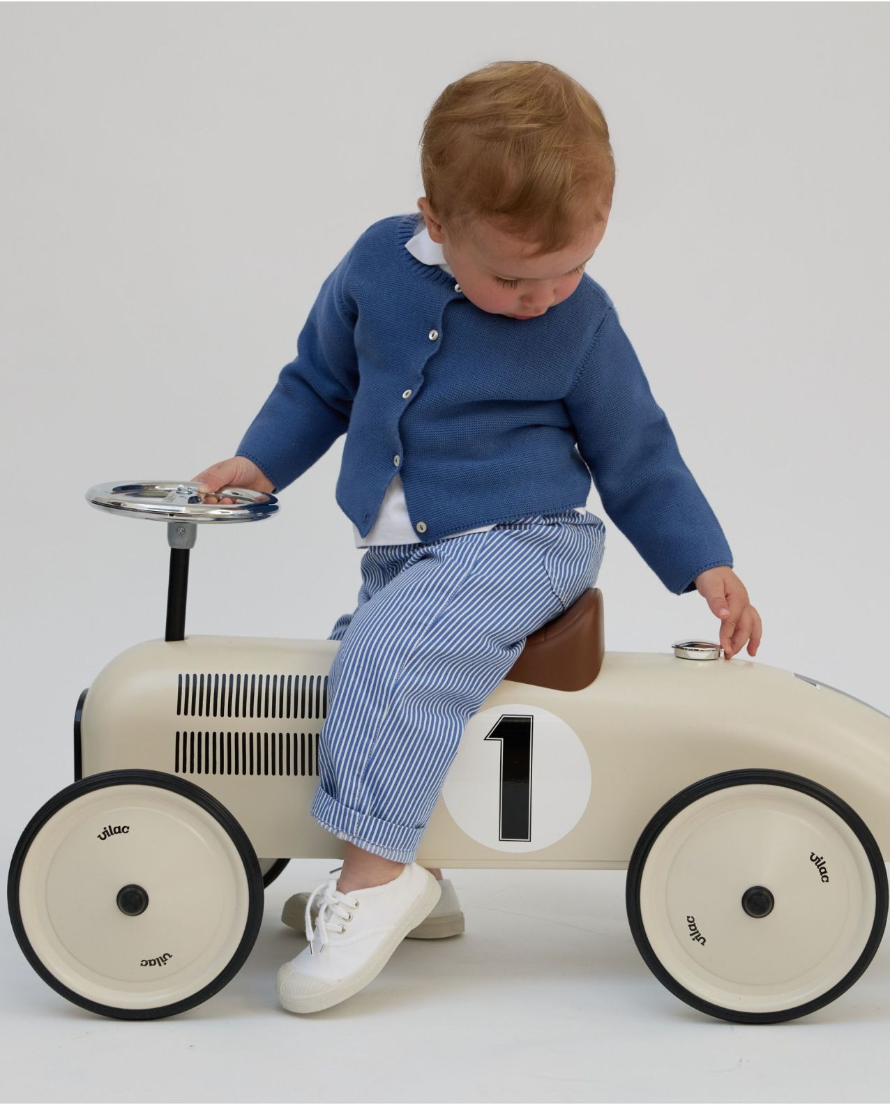 pantalon twill rayé 