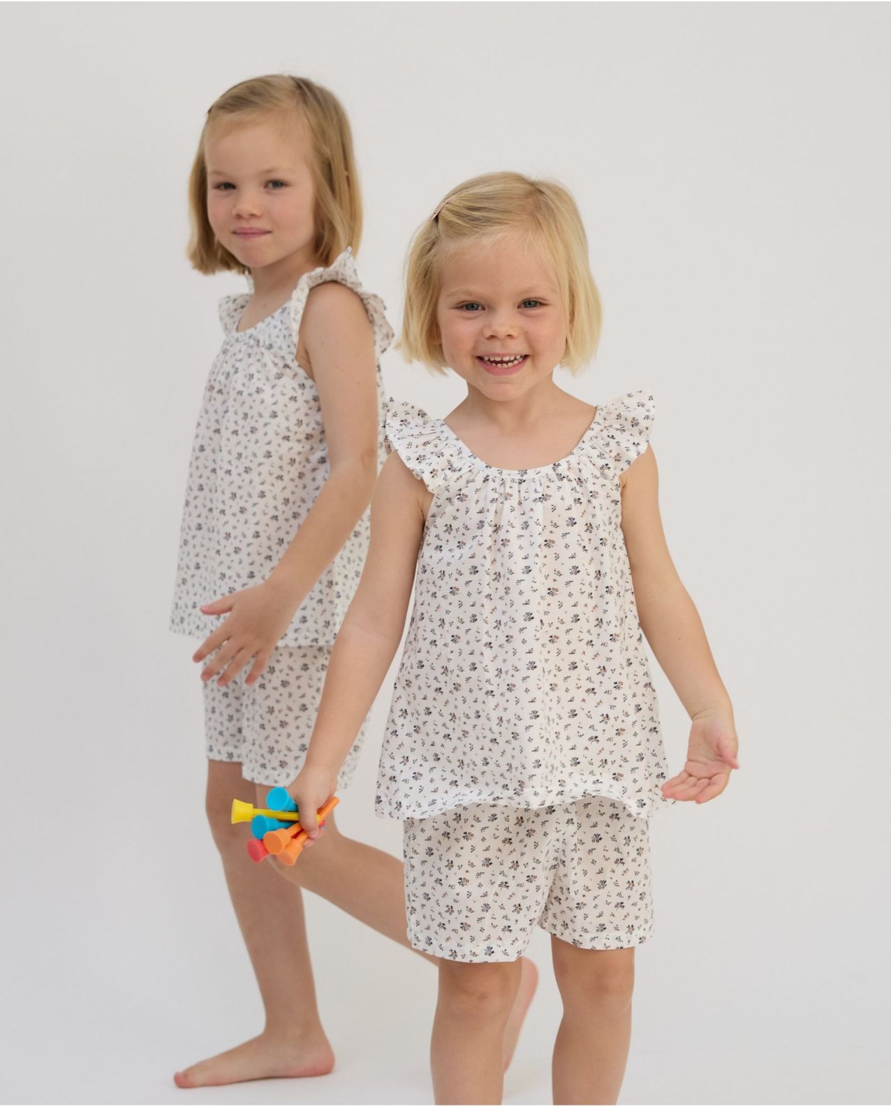 Pyjashort volant imprimé petite fleur