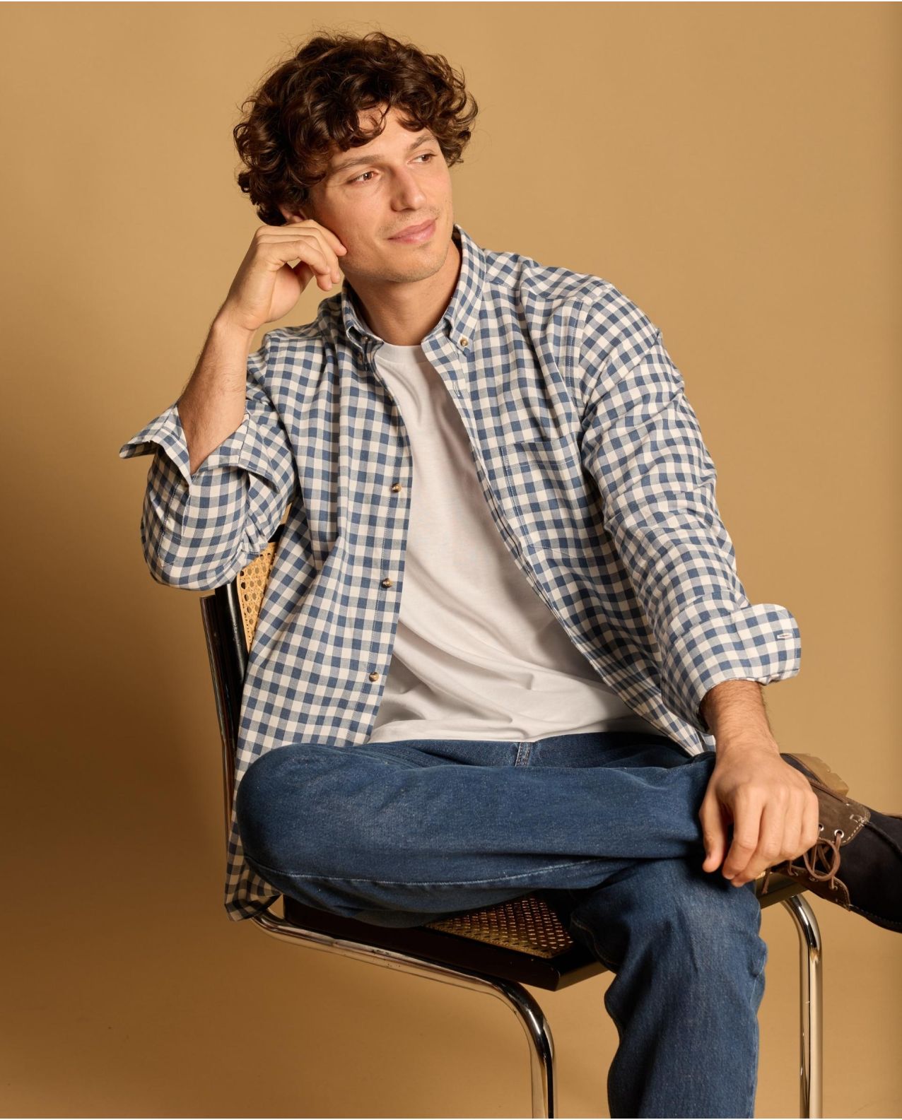 Chemise col boutonné manches longues