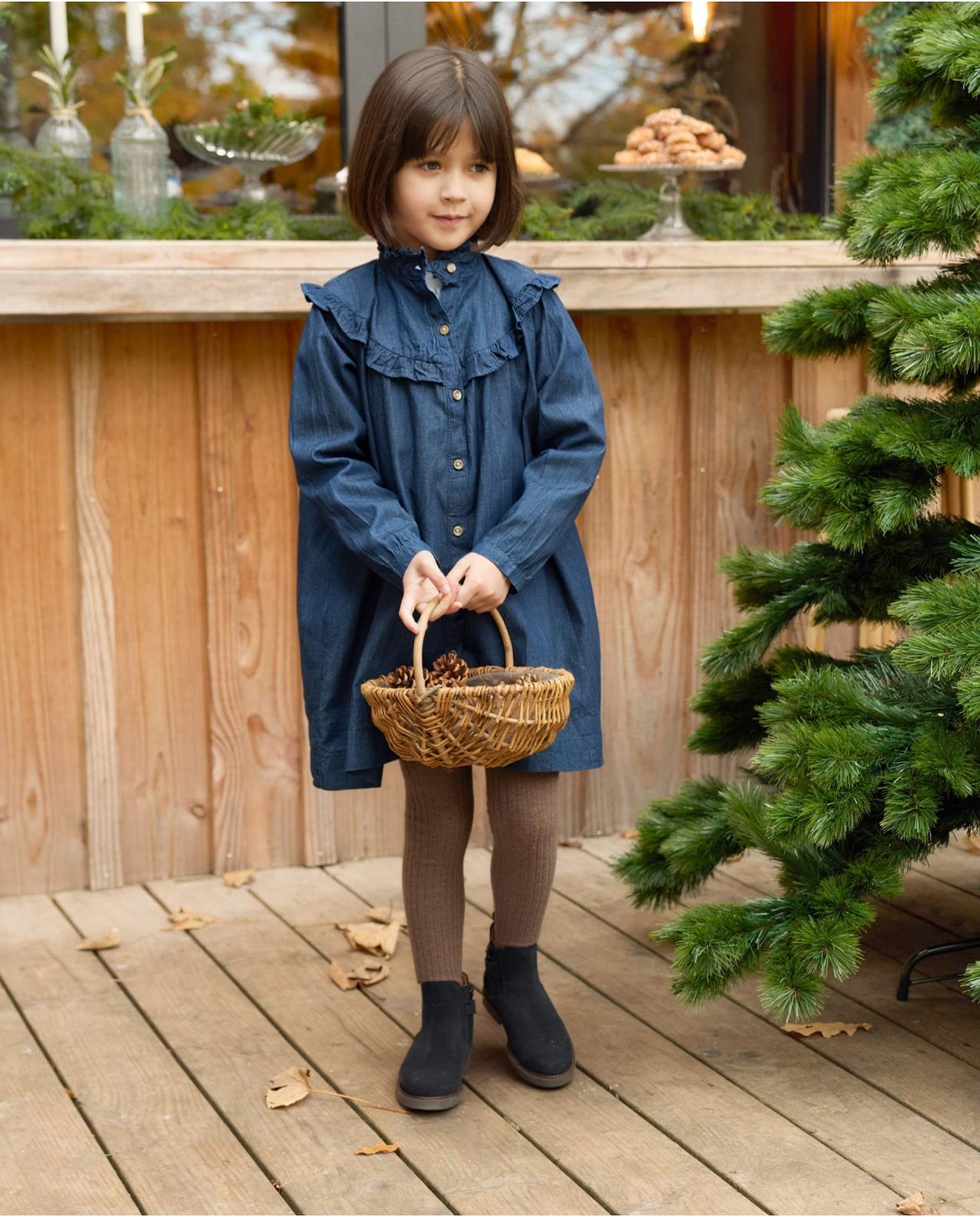 robe plastron volanté denim Fi