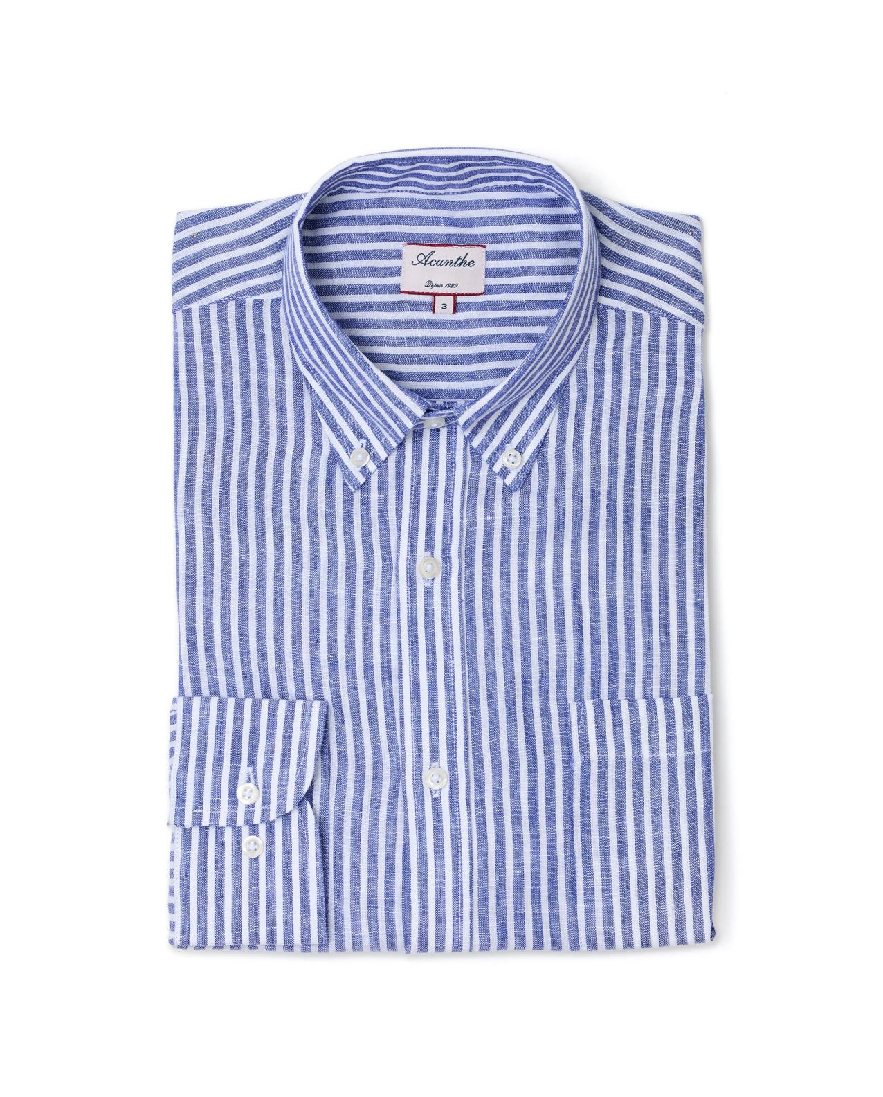 chemise col boutonné lin 