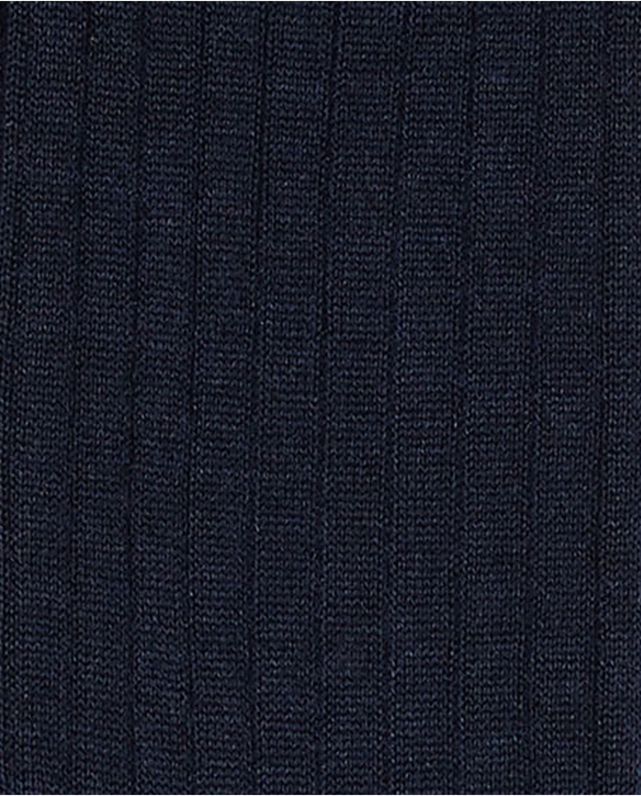 chaussettes fil d'Ecosse courtes côtes plates marine