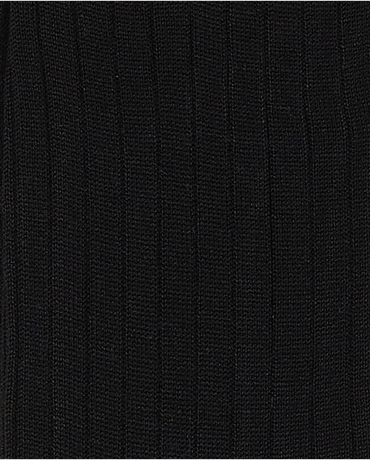 chaussettes fil d'Ecosse courtes côtes plates noires