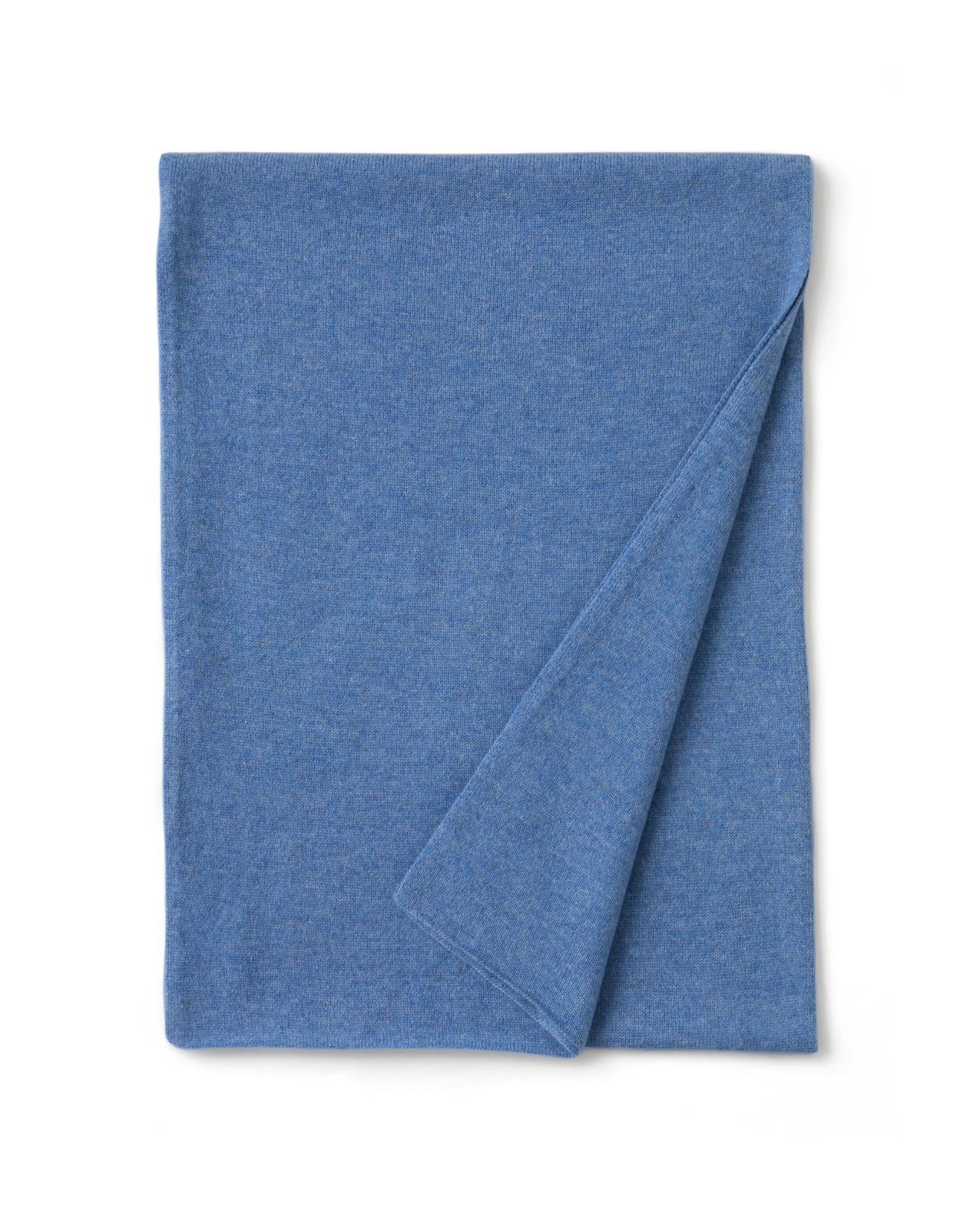 Echarpe longue bleu chiné 100% cachemire