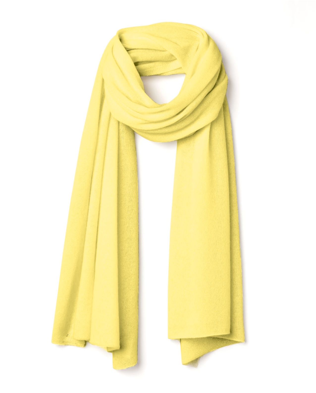 Echarpe longue jaune 100% cachemire