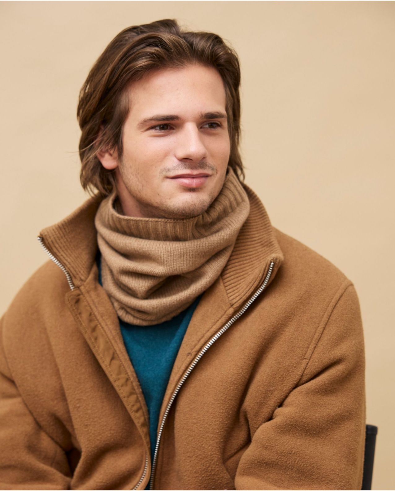 Tube camel 100% cachemire