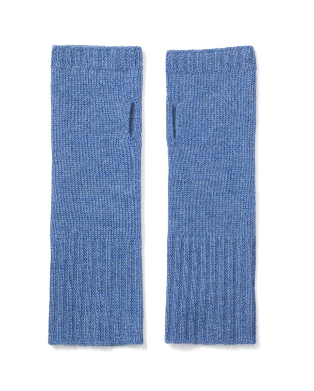 Mitaines bleu chiné 100% cachemire