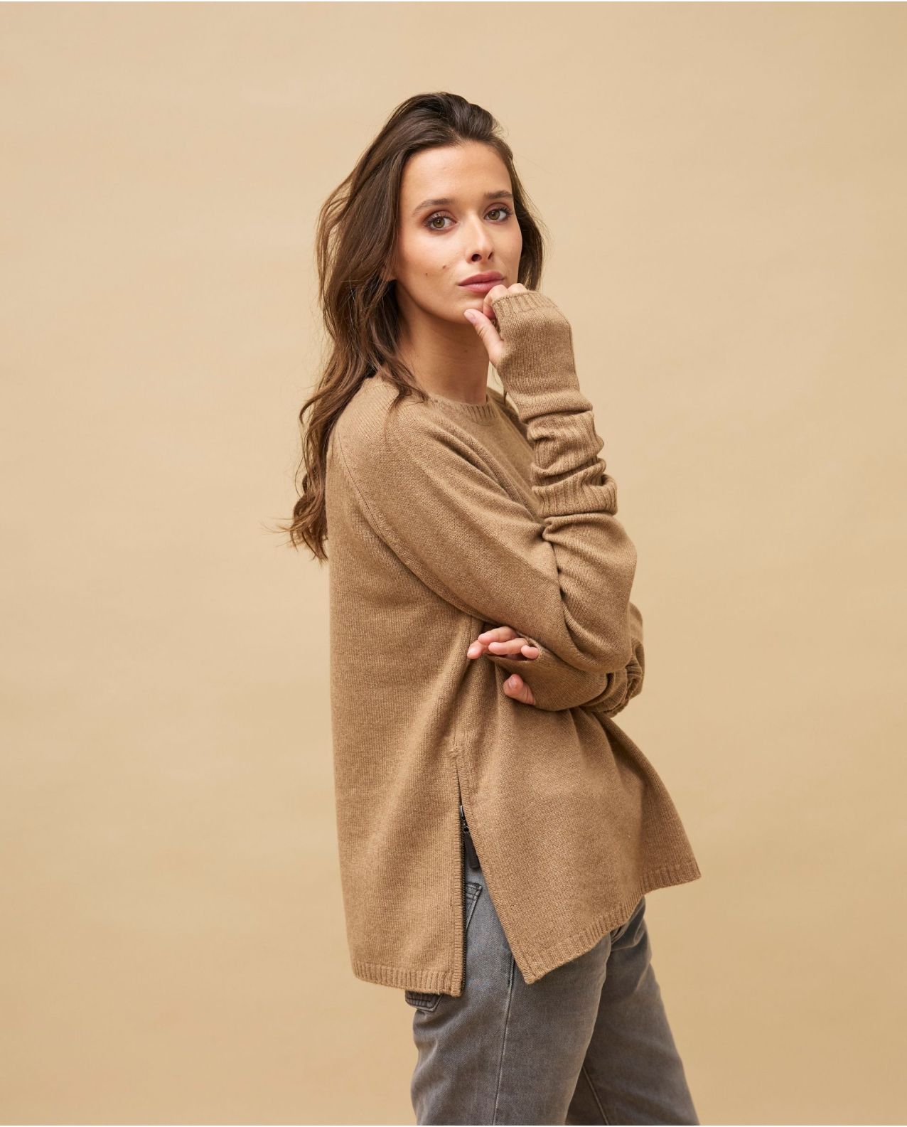 Mitaines camel 100% cachemire