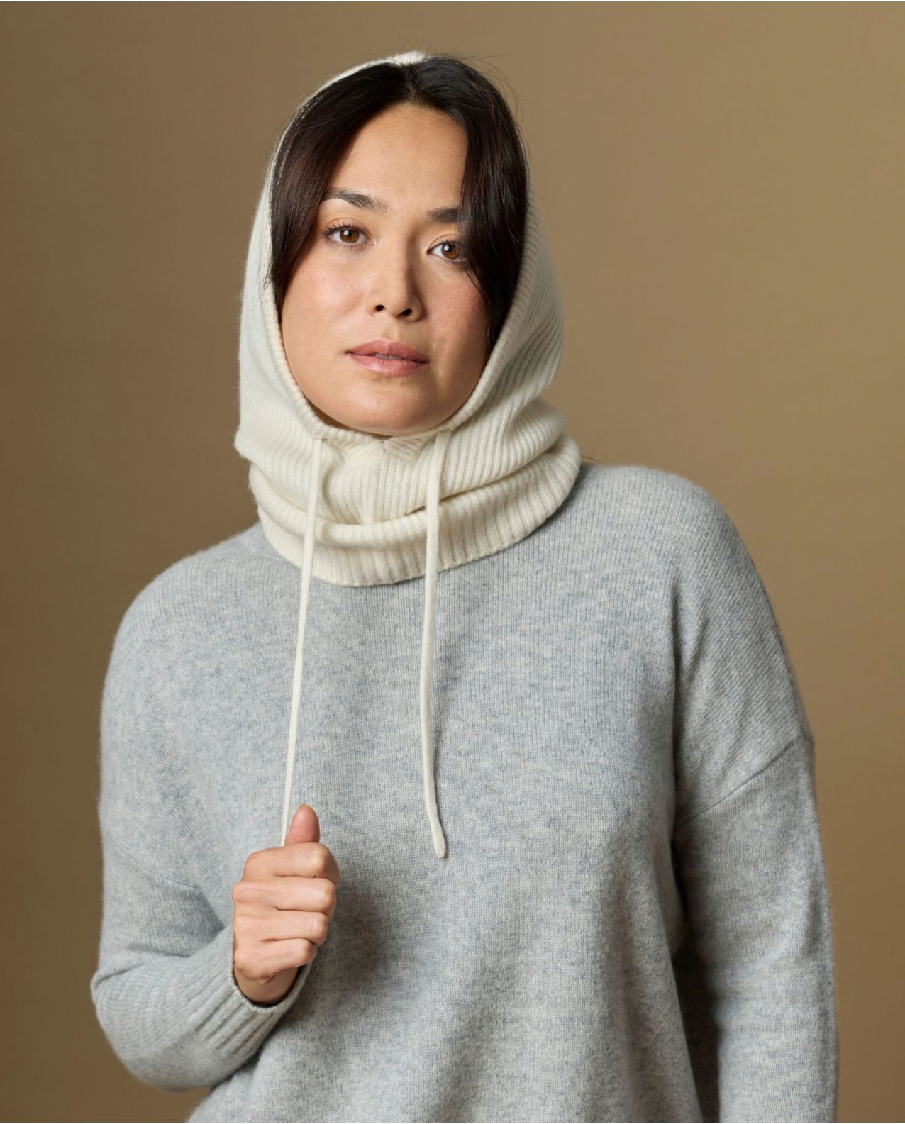 cagoule EMMA côtes 100% cachemire