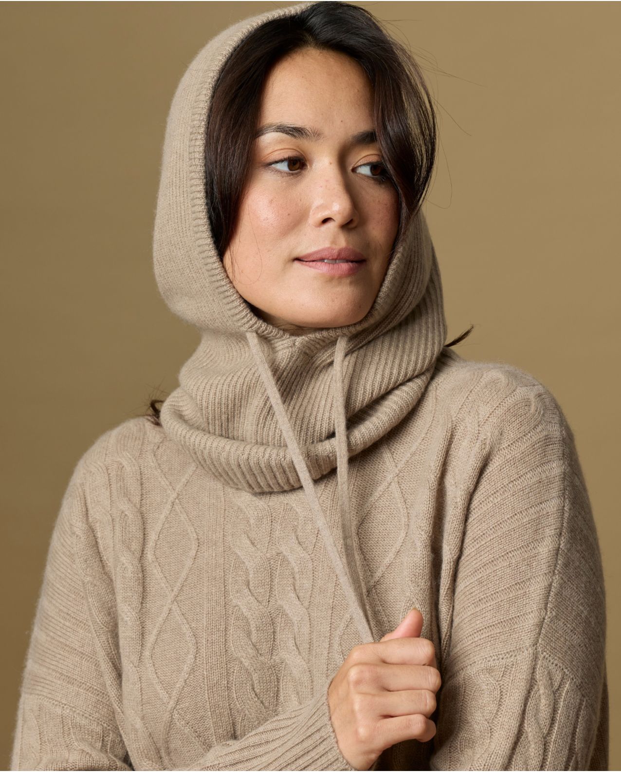 cagoule EMMA côtes 100% cachemire