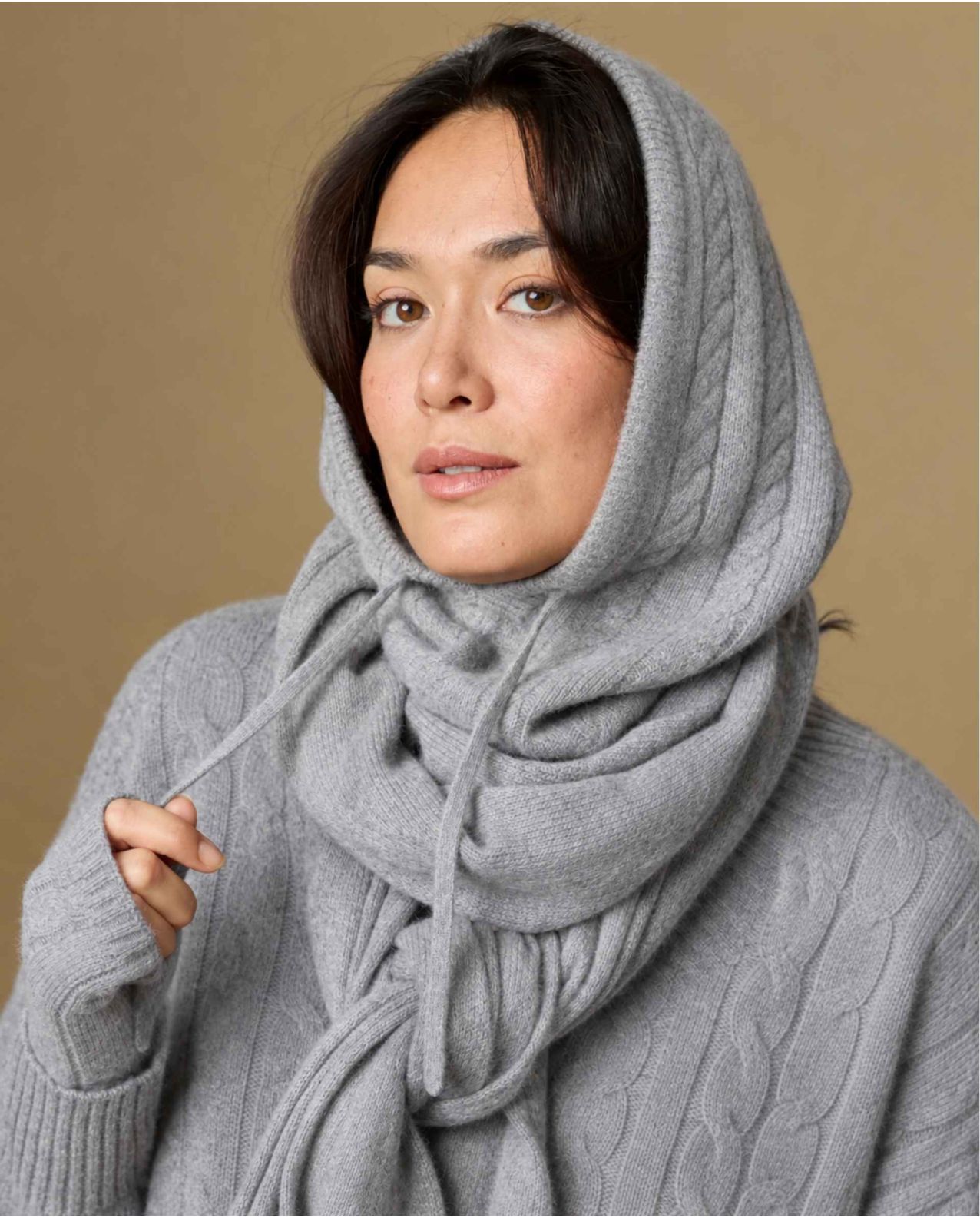 cagoule EMMA torsades 100% cachemire