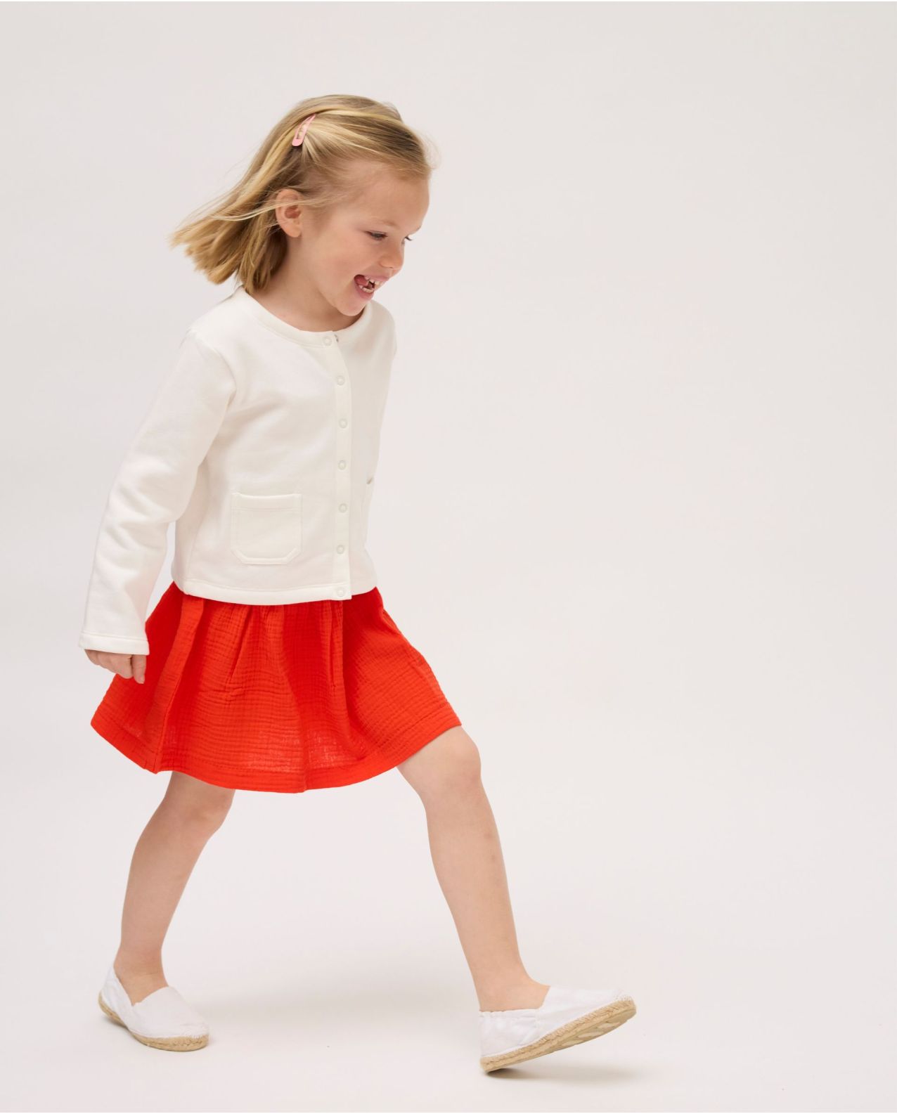 Jupe gaze de coton rouge 