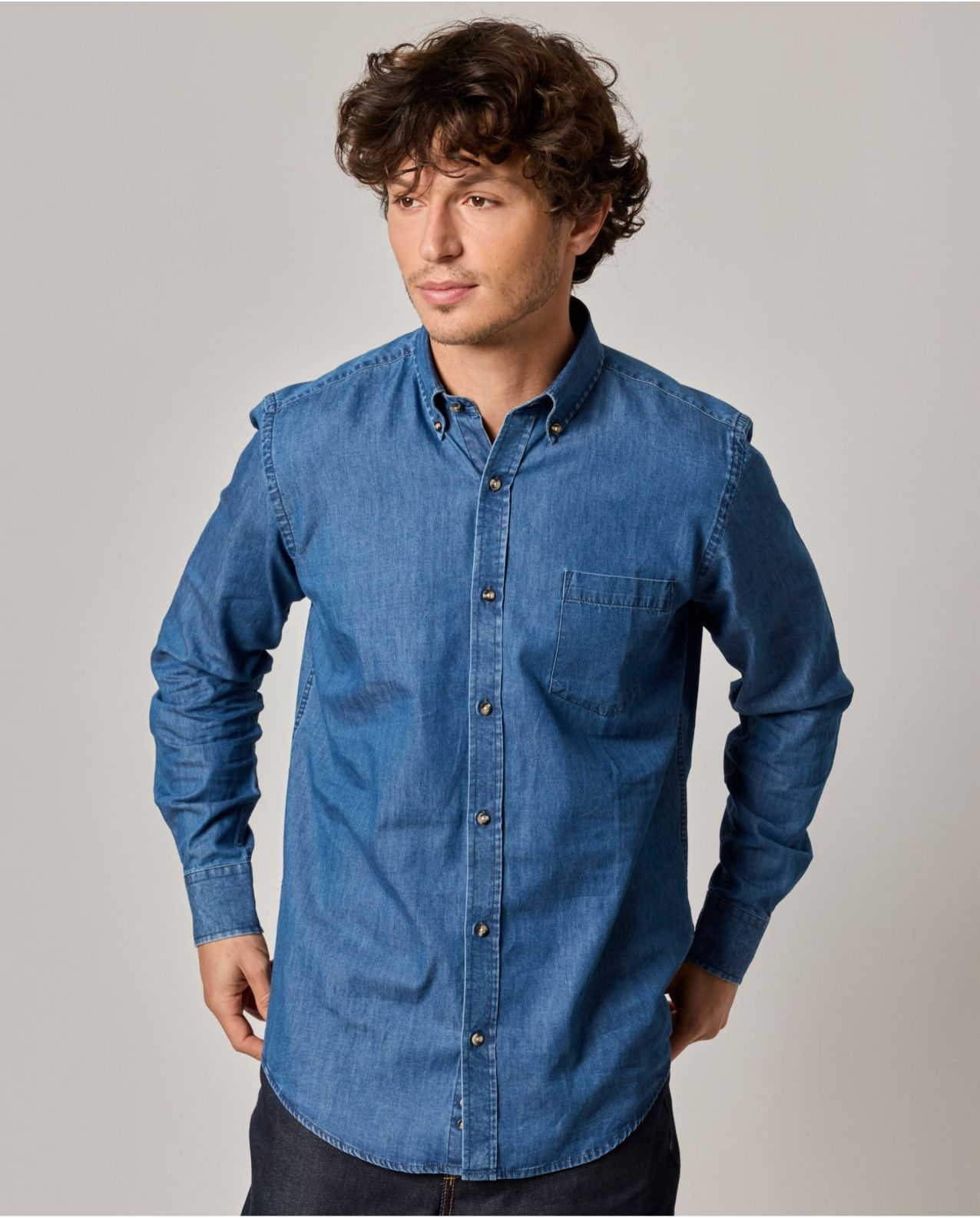 chemise col boutonné coton 