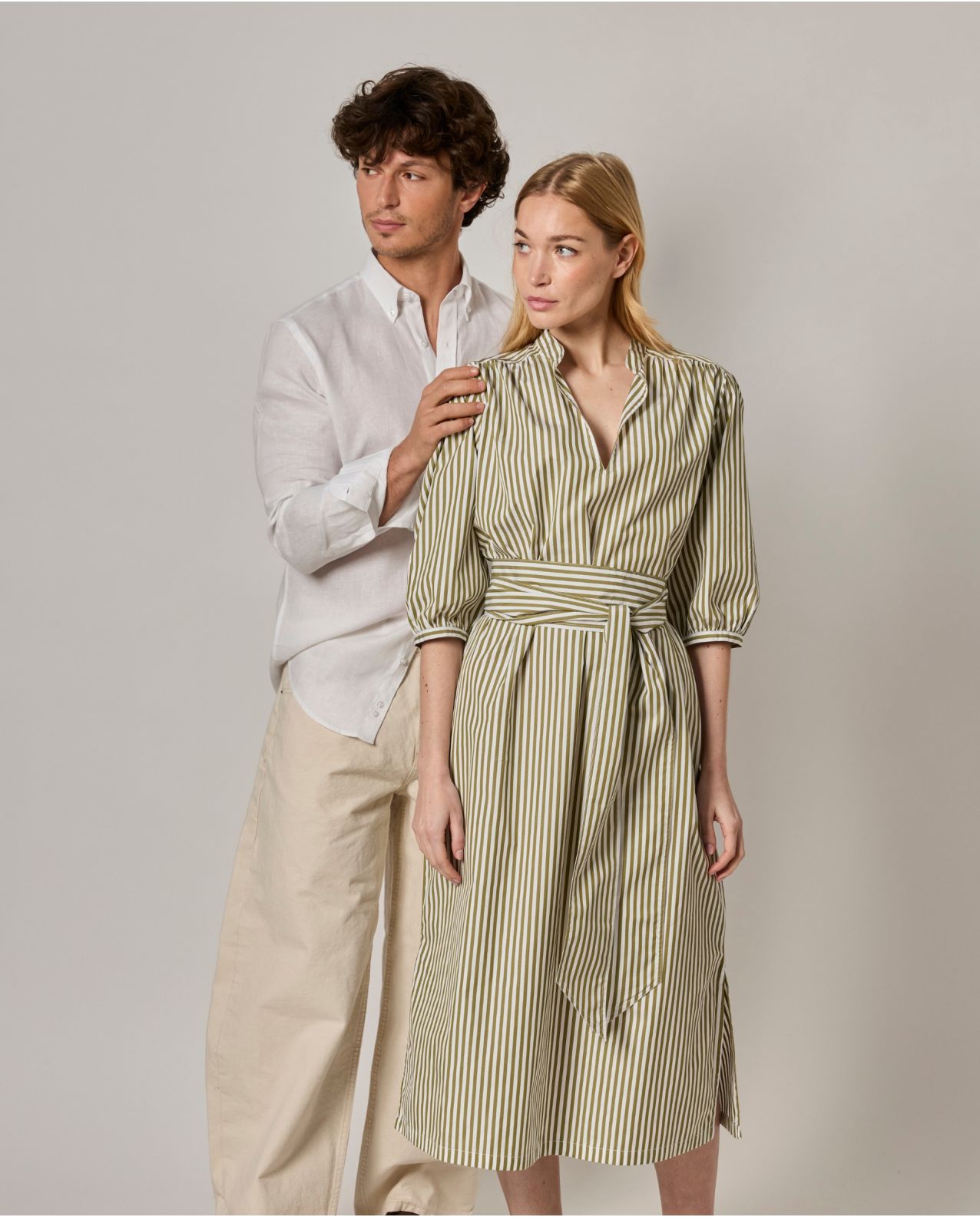 chemise col boutonné lin 