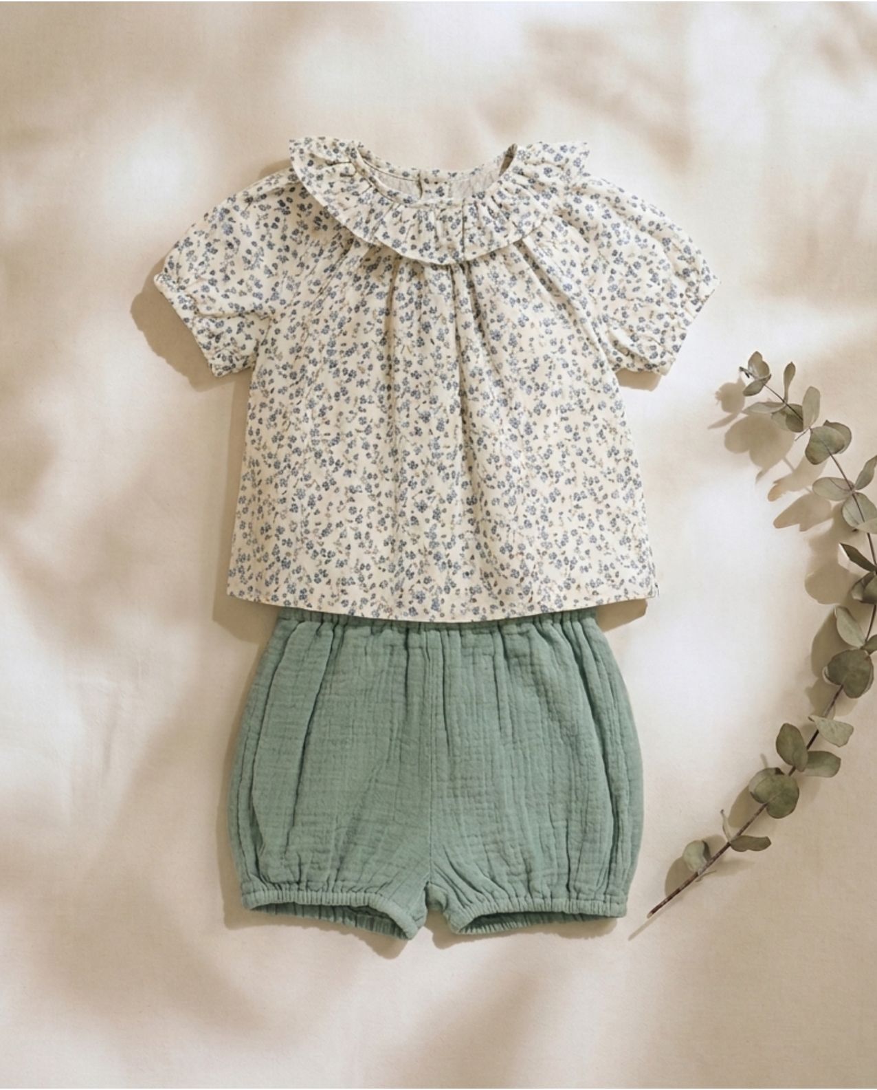 Blouse col volanté gaze de coton imprimé fleur