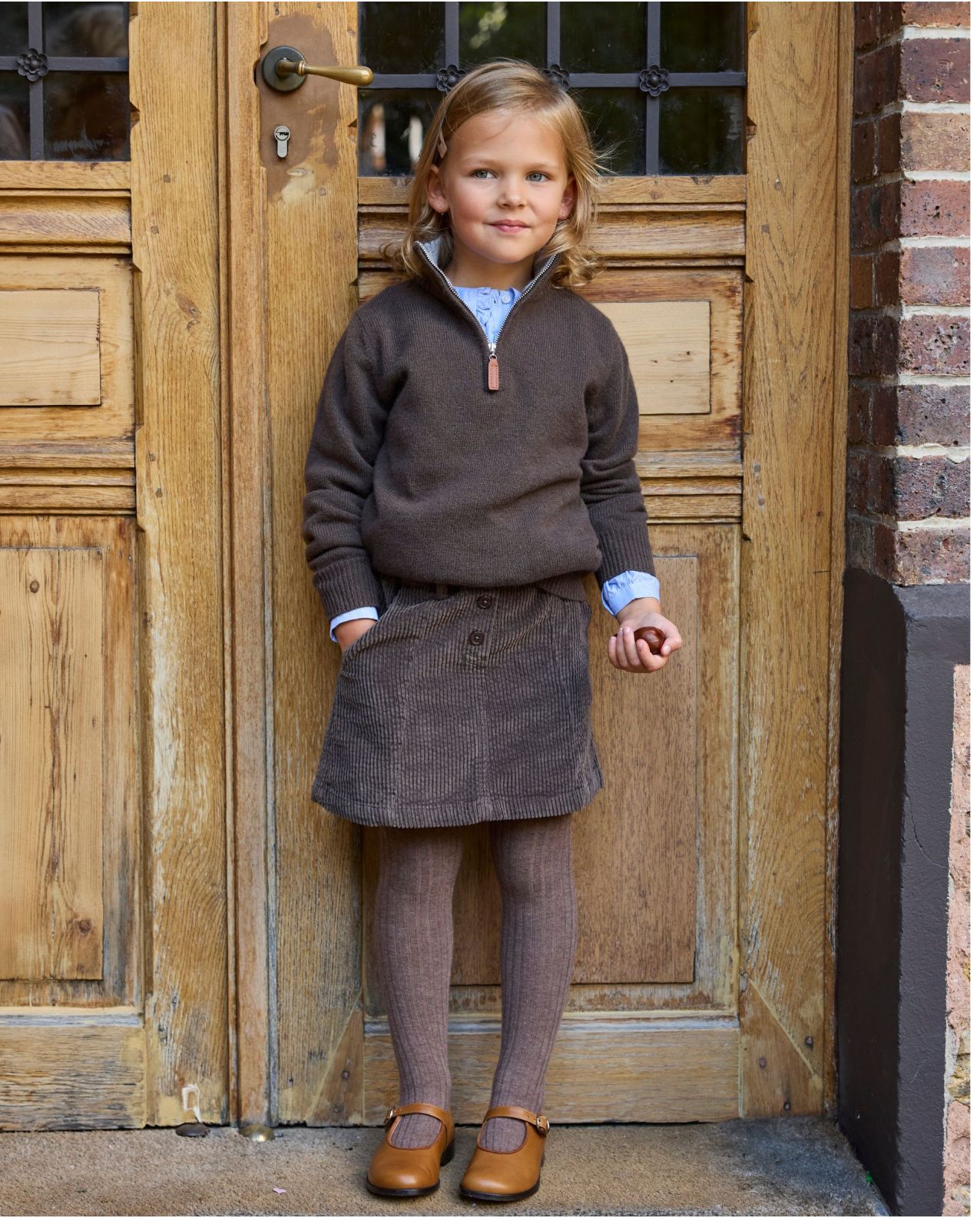 Jupe velours chocolat