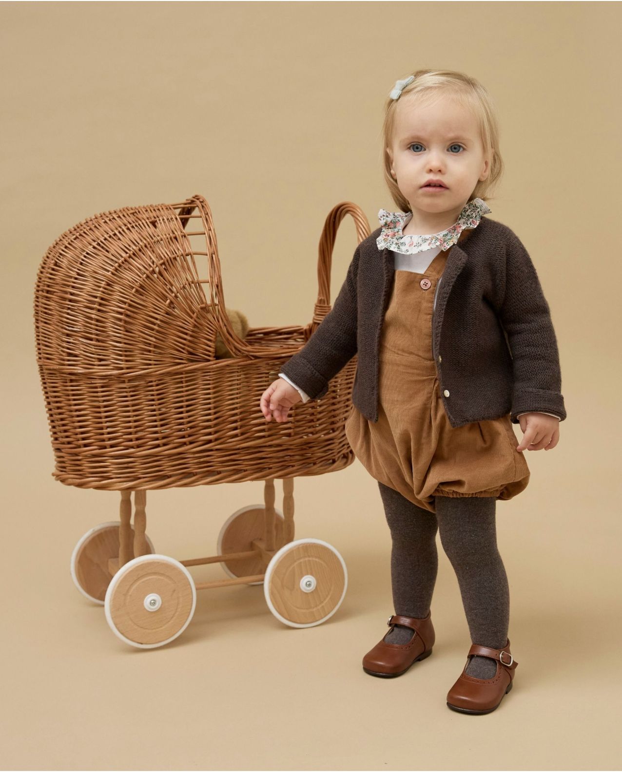 Body blanc col volanté en tissu Liberty Miniature Wonderland