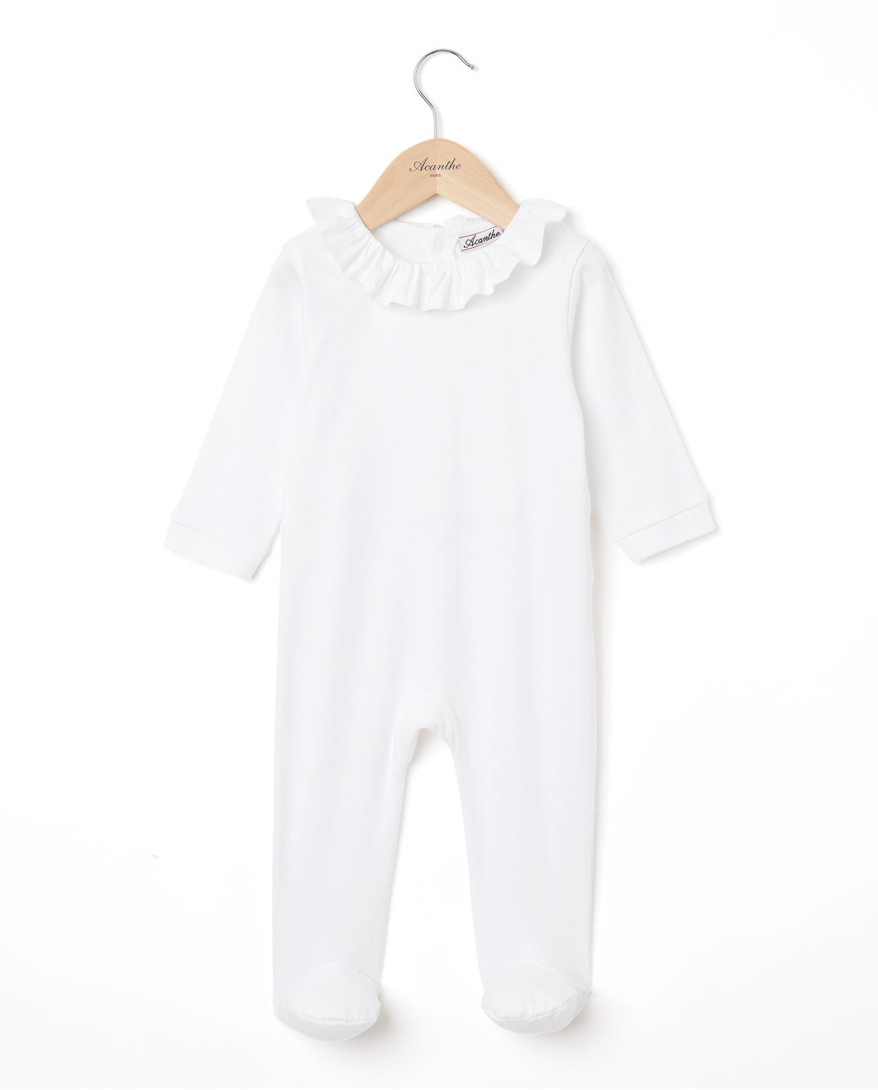 Dors bien blanc col volanté 