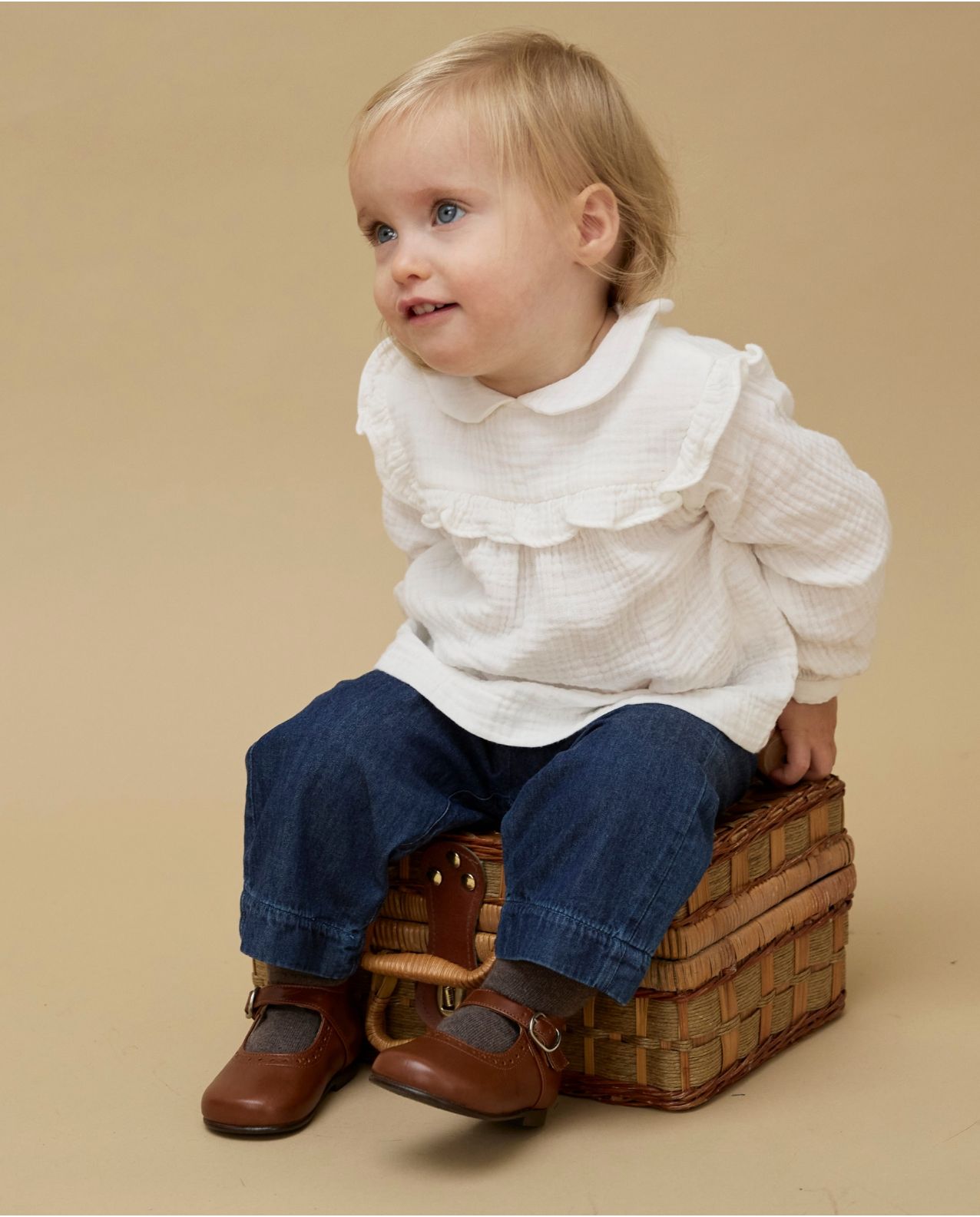 Blouse gaze de coton écru