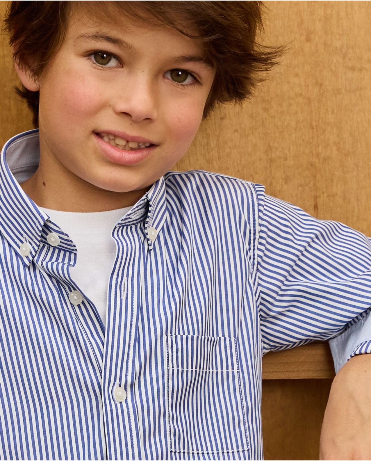 Chemise manches longues rayure bleue 