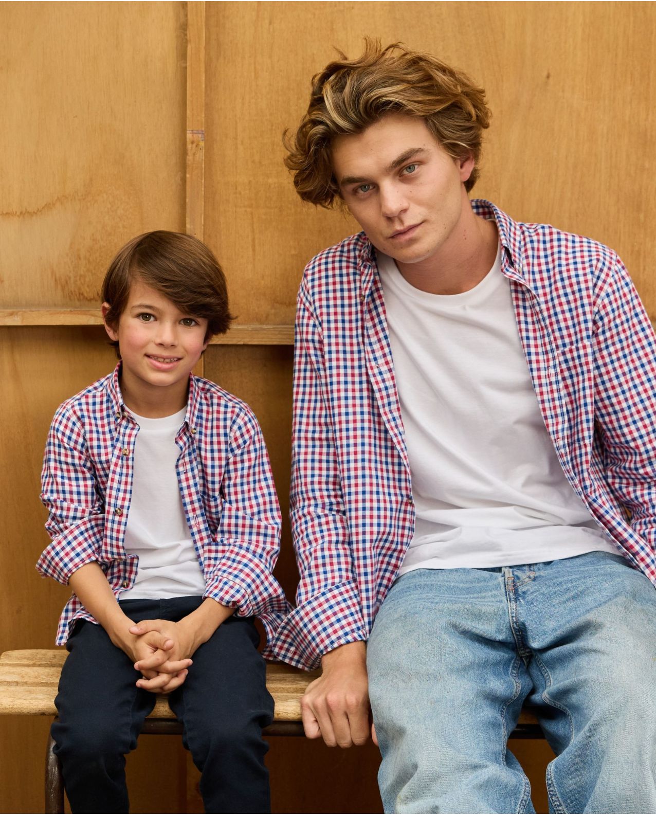 Chemise flanelle manches longues vichy bleu/rouge