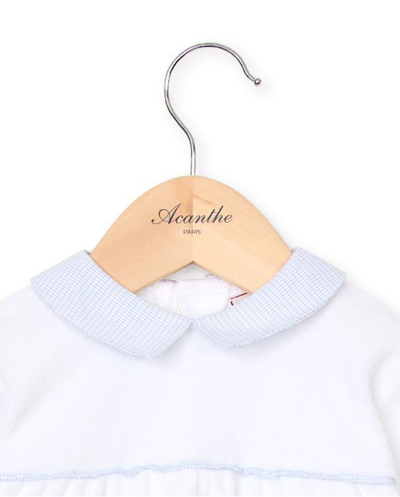 Dors bien blanc col carré vichy ciel