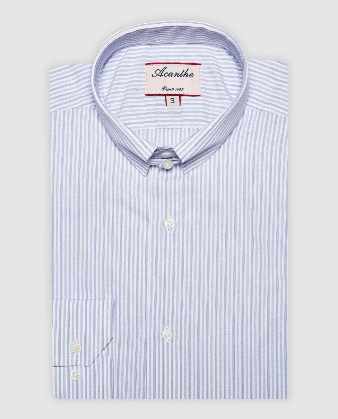 Acanthe Chemise col anglais rayures ciel