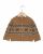 Cardigan col V jacquard camel 100% lambswool