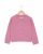 Cardigan col rond rose 100% lambswool