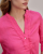 Blouse encolure V croisée lin fushia