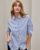 Chemisier plastron rayure ciel