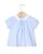 Blouse smockée manches ballon rayure ciel 