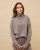 Pull col montant torsade taupe 100% cachemire