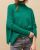 Pull col roulé ample vert 100% cachemire
